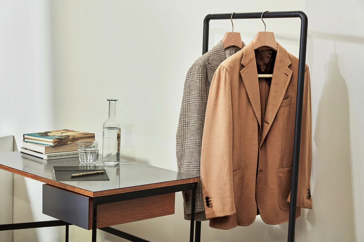 Custom Made Loro Piana Cashmere blazer hanging jacket in camel