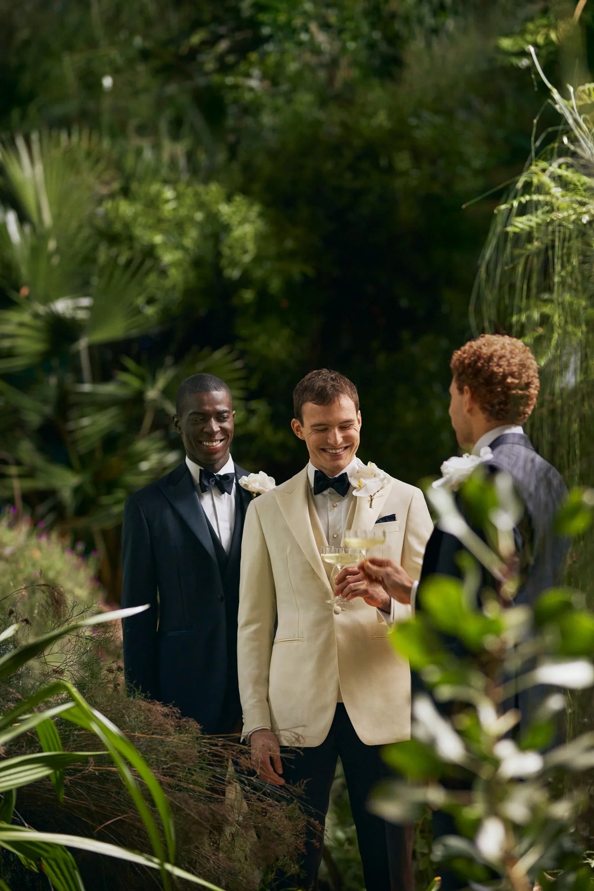 Custom wedding tuxedo outfit banner. Groom dinner jacket.
