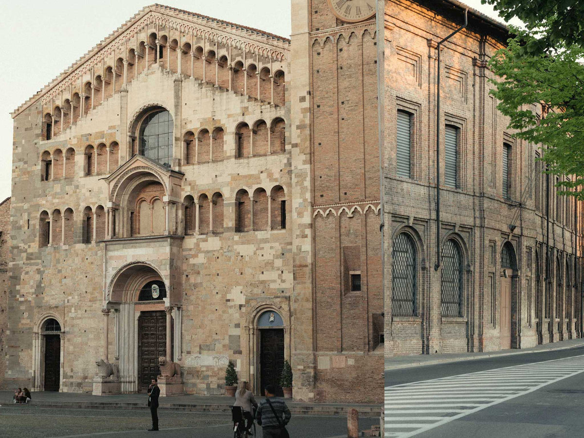 The cathedral square in Parma, Italy, home of Anderson's