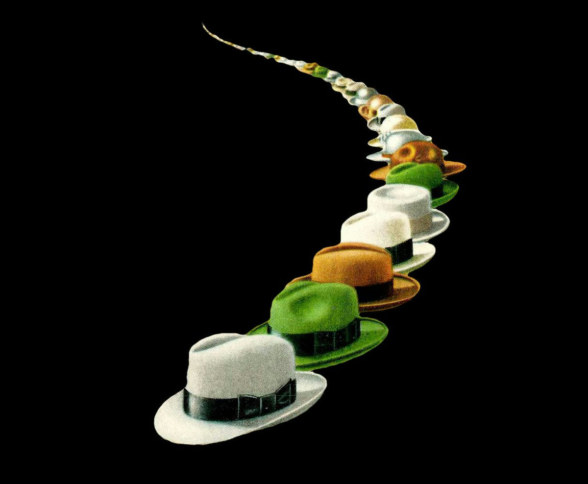 Borsalino hats in a row