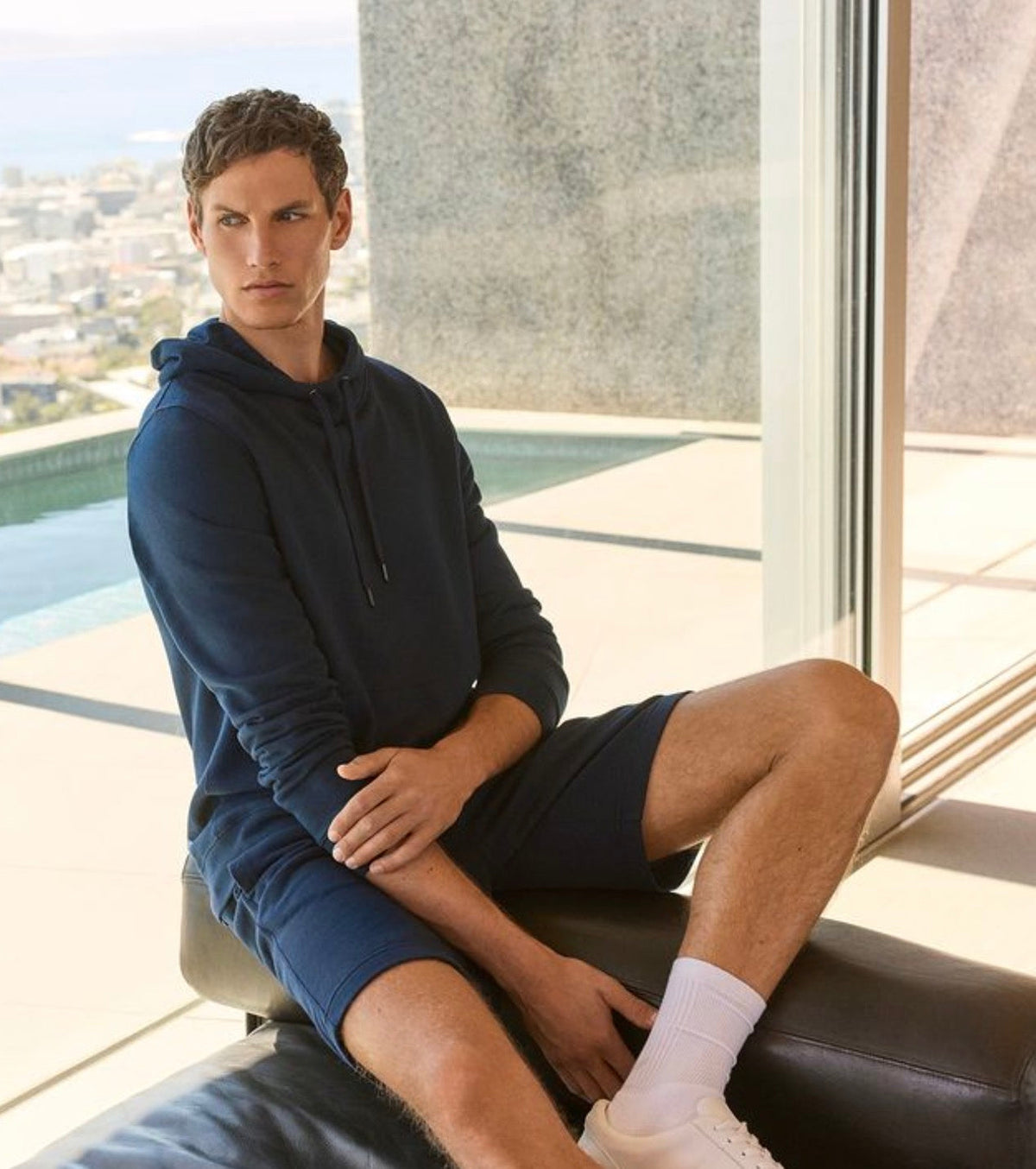 Man in Derek Rose loungewear