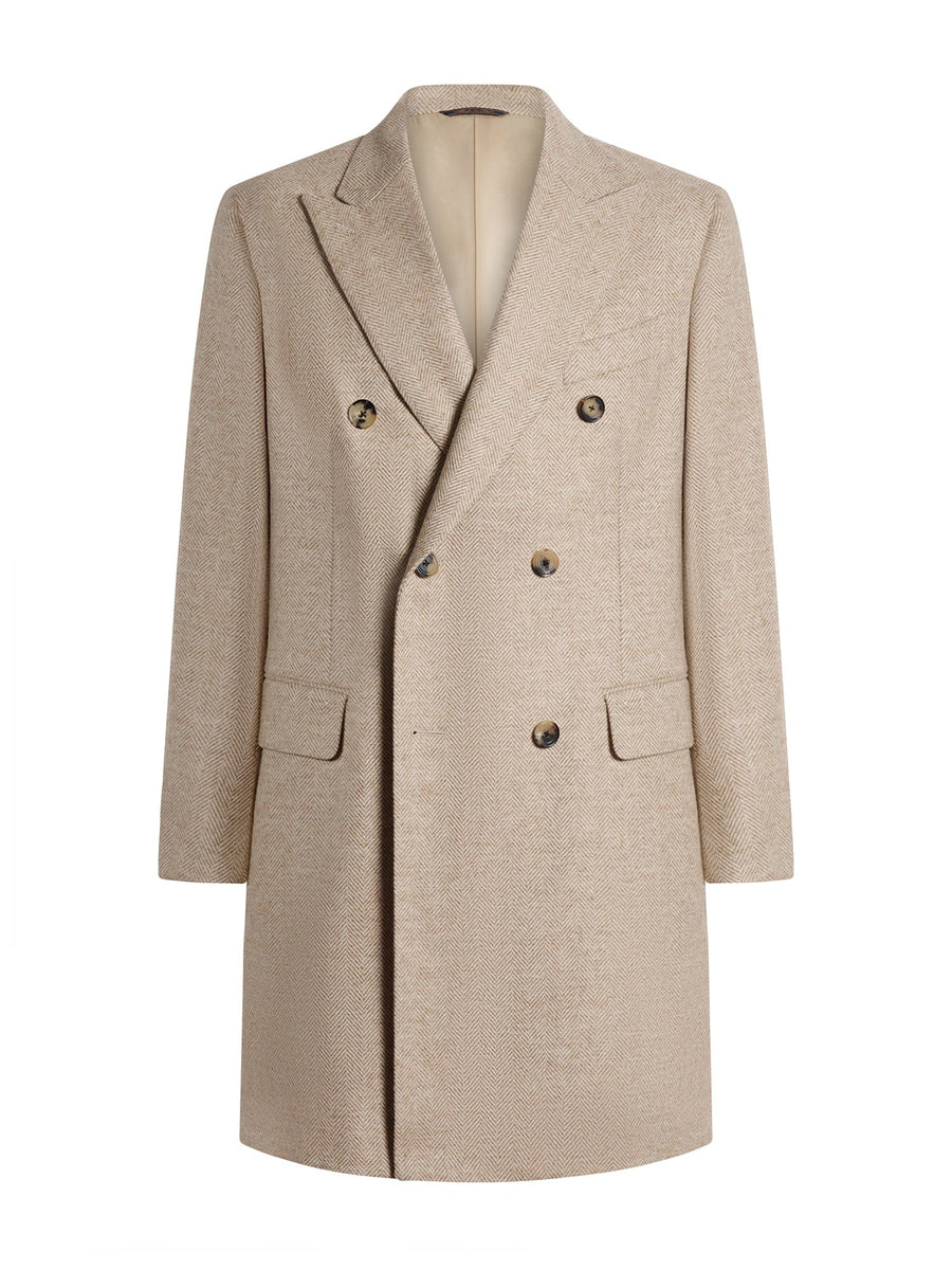 Beige double-breasted Galliani overcoat