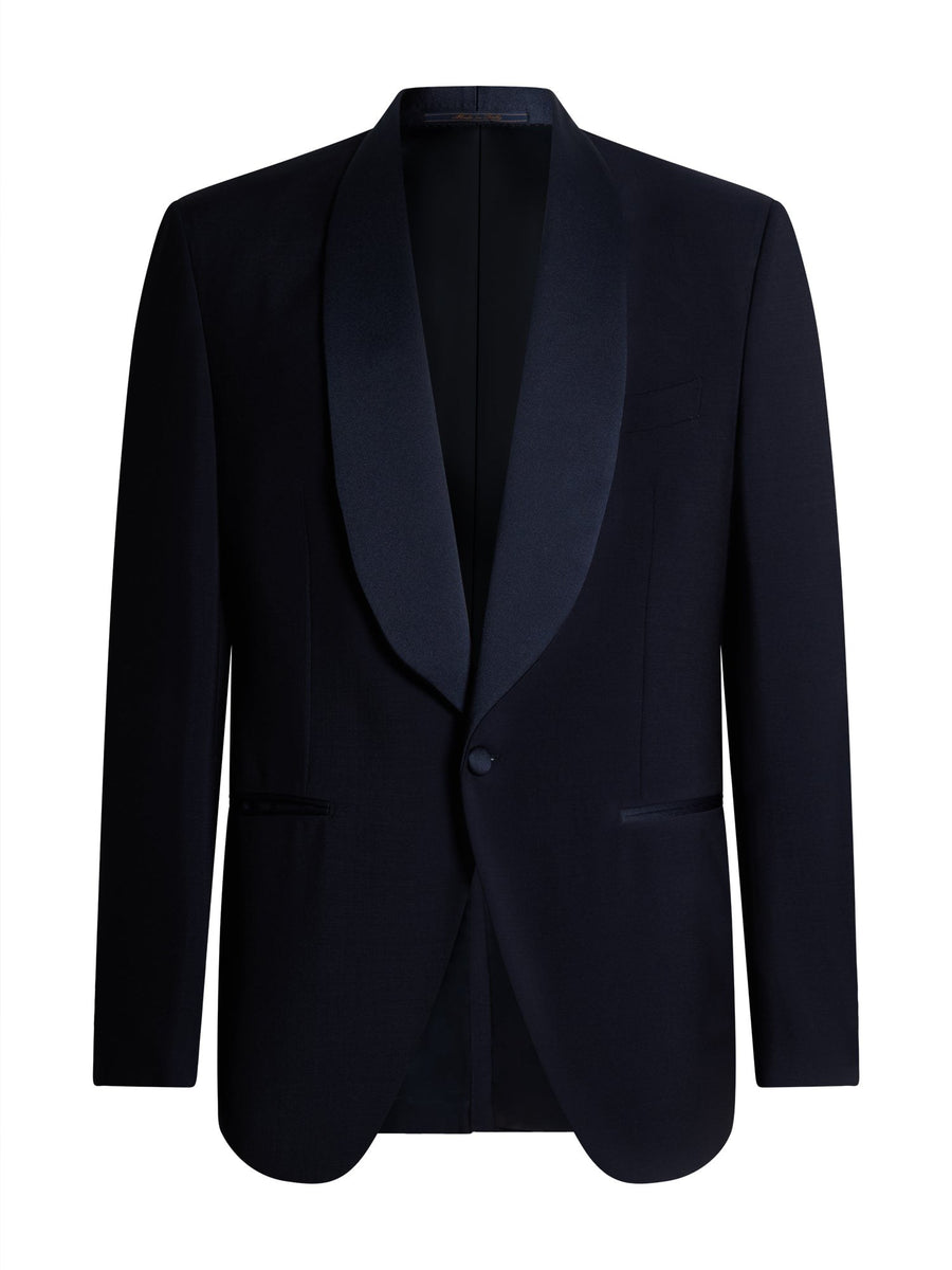 Navy shawl-collar Galliani tuxedo jacket