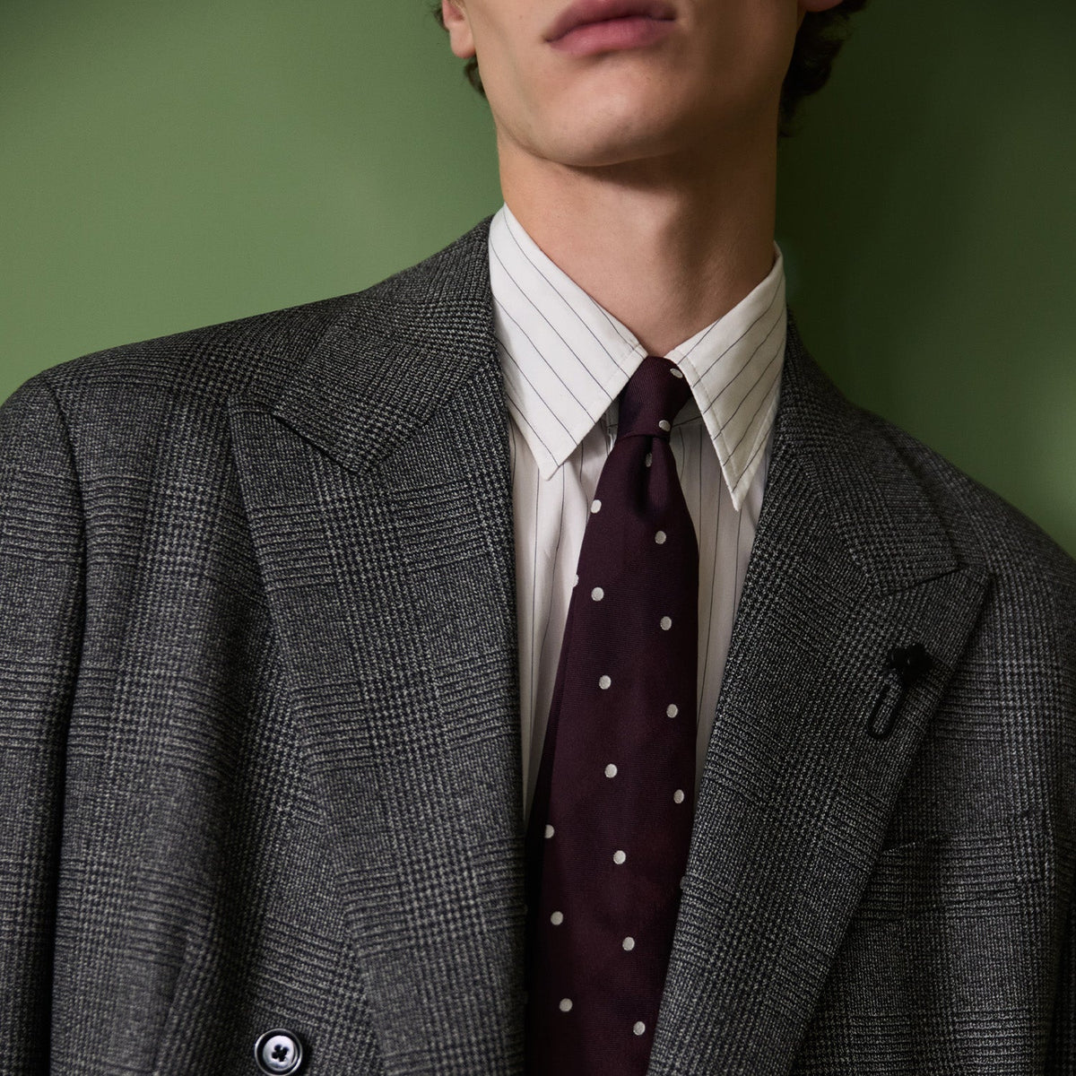 Lardini jacket with the signature wool lapel flower