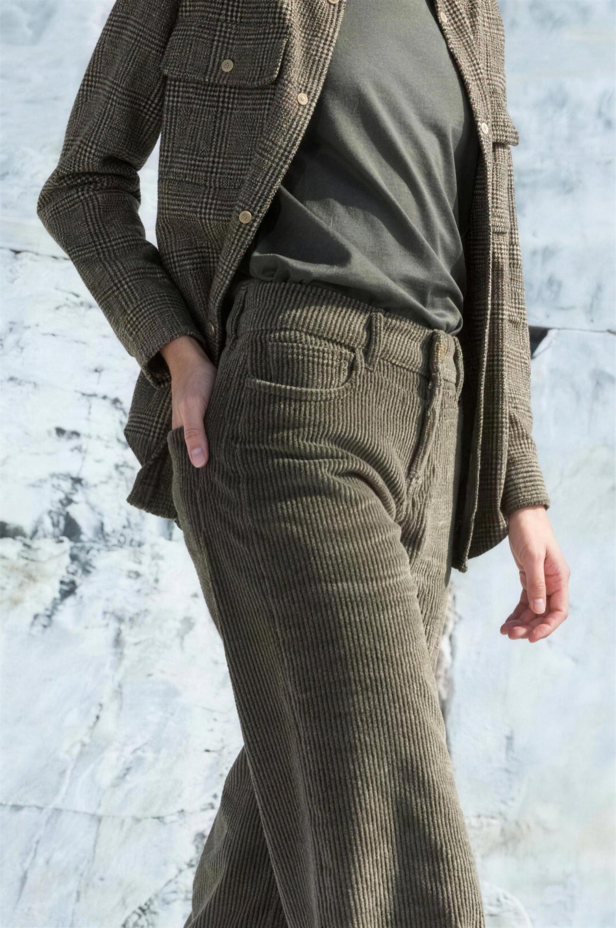 Olive corduroy Marco Pescarolo trousers and jacket