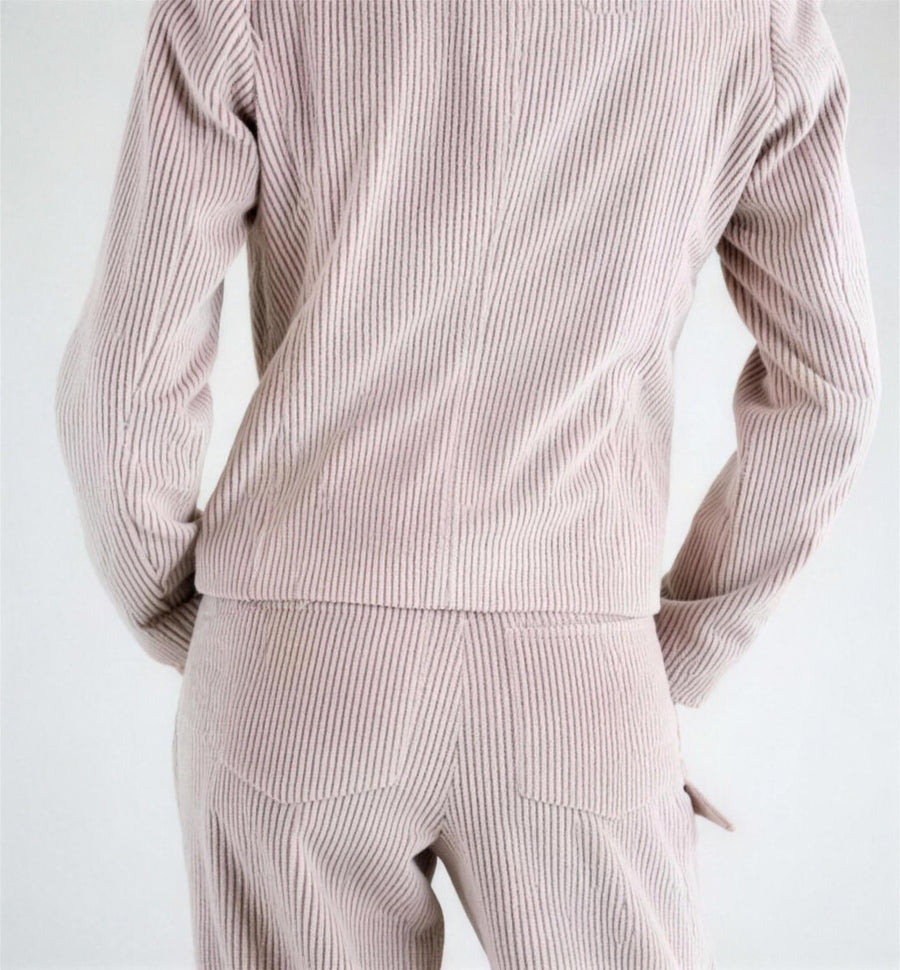 Marco Pescarolo velvet jacket and trousers fabric close-up
